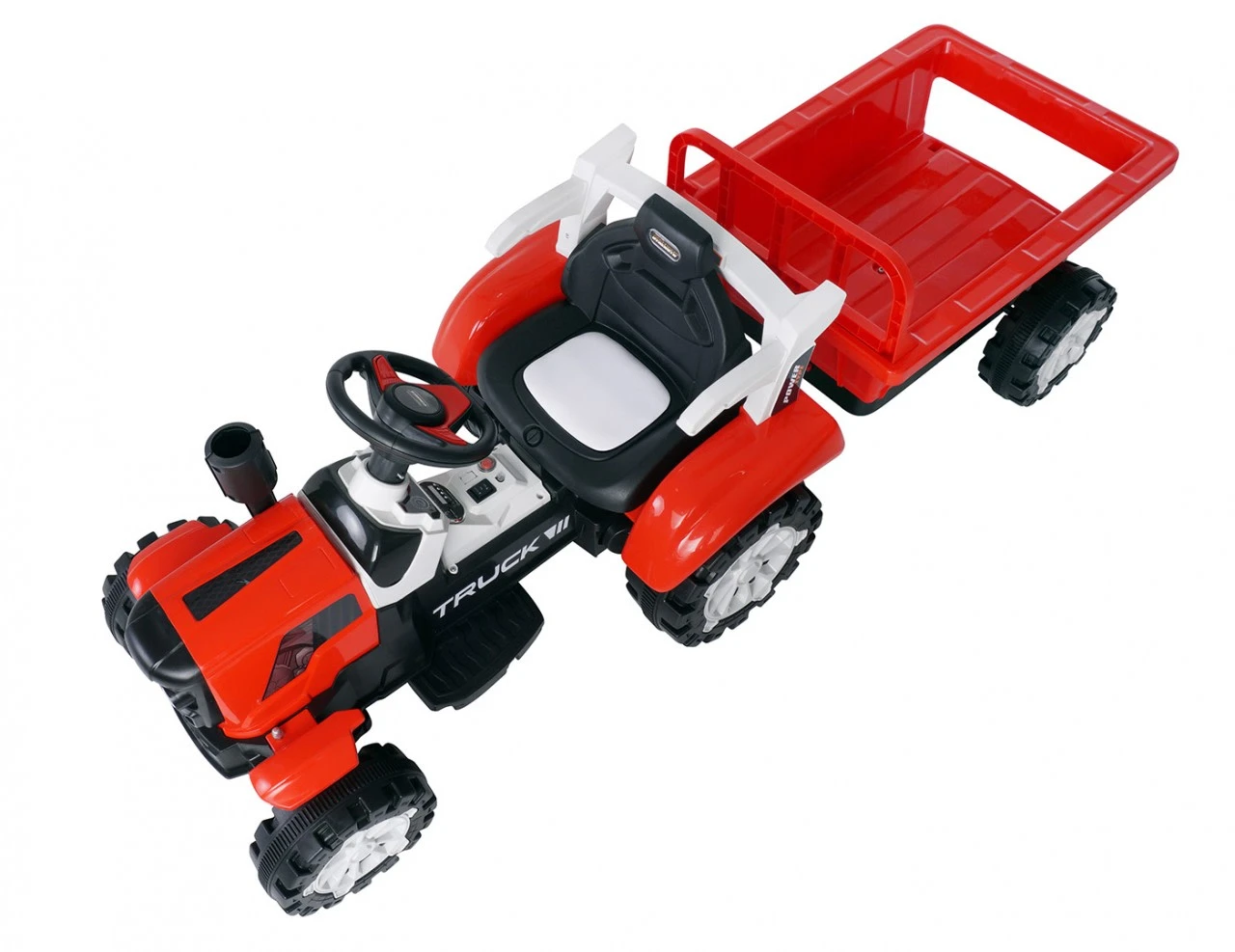 Elektro Traktor Mit Anhänger In Rot 3 Elektro Traktor Mit Anhänger In Rot – Bild 3