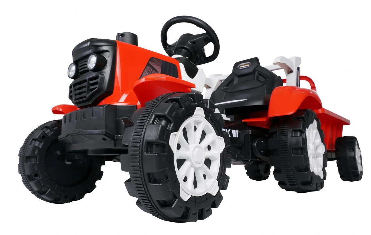 Elektro Traktor Mit Anhänger In Rot 5 Elektro Traktor Mit Anhänger In Rot – Bild 5