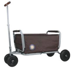 Beachtrekker LiFe Faltbarer Bollerwagen + Bremse, Klappbarer Handwagen (Braun)