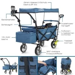 Bollerwagen Faltbar Klappbar Strand Und Hand Wagen Dach Transportwagen Hoberg -Bester Spielzeug Geschäft hoberg bollerwagen faltbar klappbar strand und hand wagen dach transportwagen hoberg 3