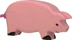 Holztiger Schwein Aus Holz In Pink