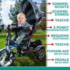 Dreirad KSF10 In Grau -Bester Spielzeug Geschäft miweba dreirad ksf10 in grau 3