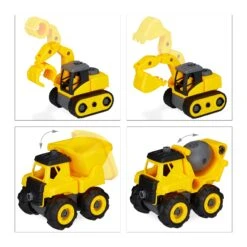 4tlg. Kinderbaustellenfahrzeuge Set In Gelb -Bester Spielzeug Geschäft relaxdays 4tlg kinderbaustellenfahrzeuge set in gelb 5