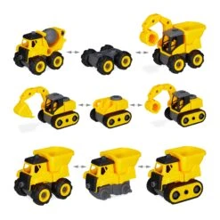4tlg. Kinderbaustellenfahrzeuge Set In Gelb -Bester Spielzeug Geschäft relaxdays 4tlg kinderbaustellenfahrzeuge set in gelb 6
